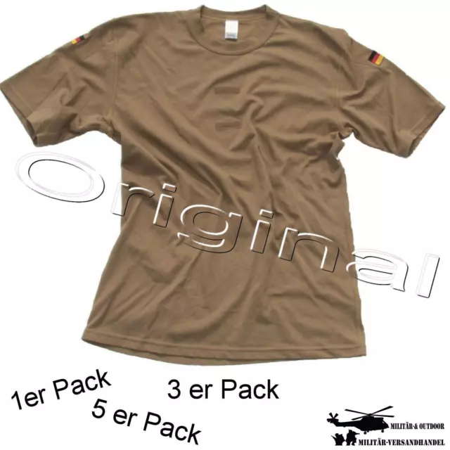 Original Bundeswehr T-Shirt Tropen BW Shirt Unterhemd mit Abzeichen khaki braun