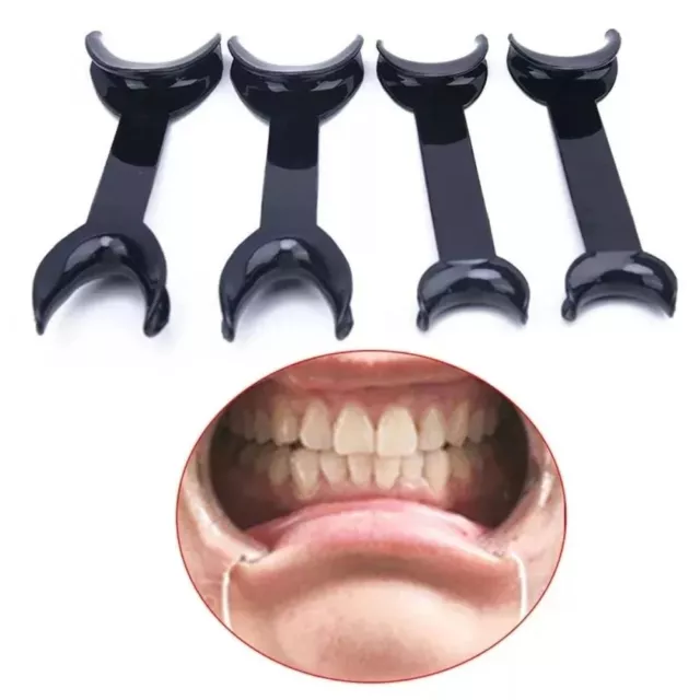 4Pcs Black Dental Orthodontic Mouth Opener T-Shape Double Head Mouth Opener