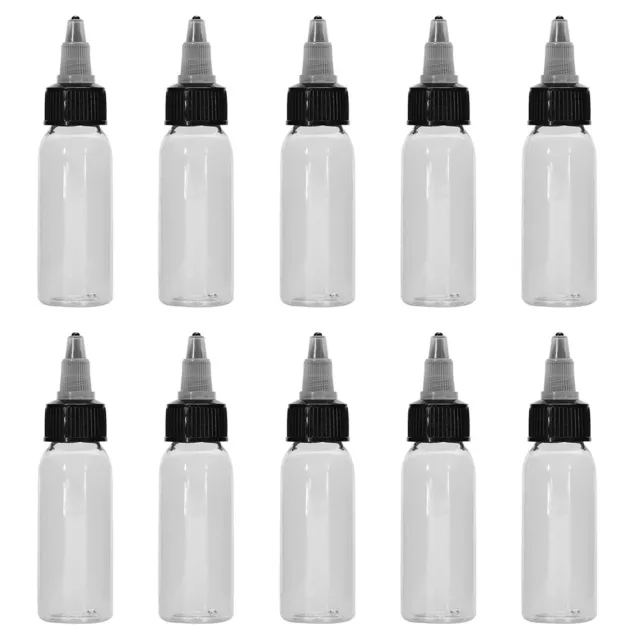 (10x)30ml New White Twist Cap Empty Plastic Tattoo Ink Pigment Clear CHW