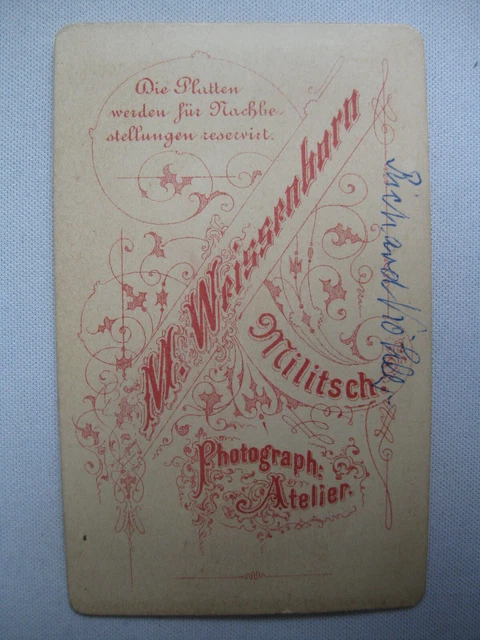 frühes cdv foto porträt offizier soldat degen militsch schlesien um 1860 - 1870 3