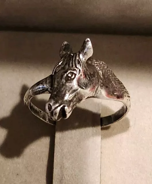 Ladies Sterling Silver Horse Head Ring Size 7.5