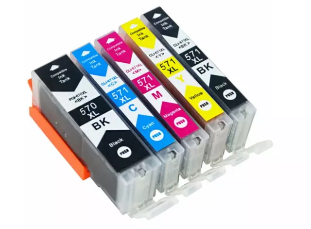 Ink Cartridges PGI-570XL CLI-571XL Non-OEM for Canon Pixma MG5700 MG5750 TS8051