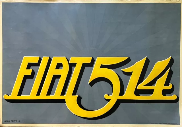 Fiat 514-Manifesto Leinwand Poster Schrift Original pubblicitaria-Gros-Monti1929