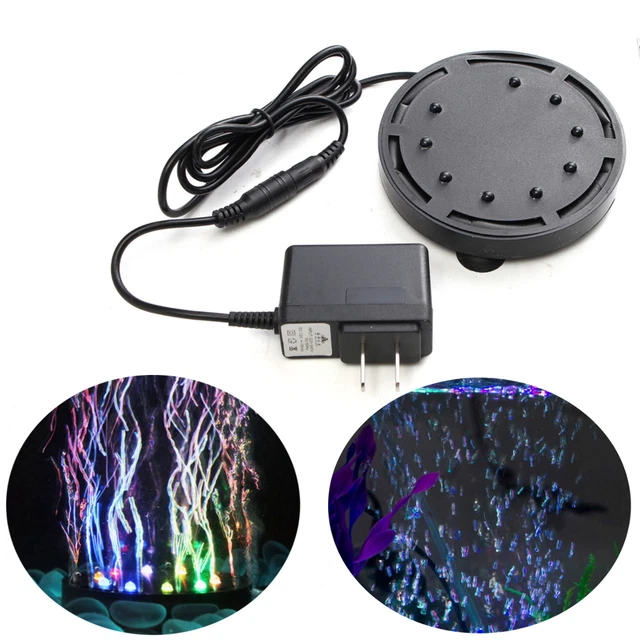 9 LED Aquarium Bubble Light Air Stone Tank LED Air Bubbler Light Submersible Air