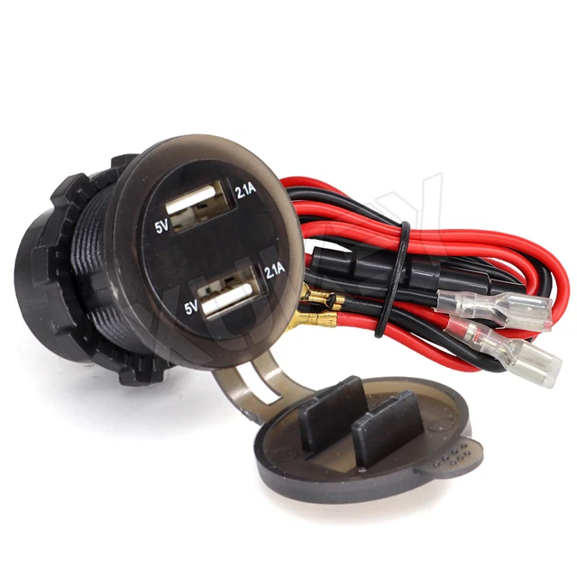 12V Car Cigarette Lighter Socket Dual QC3.0 USB-Ports Fast Charger Power Adapter