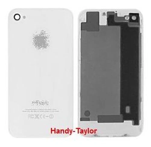 iPhone 4 Akkudeckel Backcover mit Logo Rückseite aus Glas Weiß Rot Hellblau Rosa