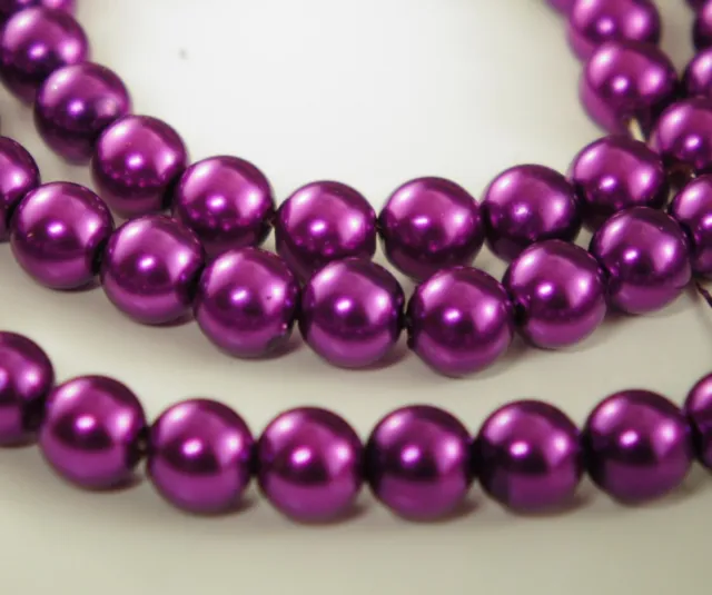 140pcs 6mm Dark Purple Color Faux Imitation Acrylic Round Loose Pearl Beads