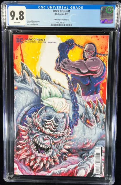 DARK CRISIS #1 CGC 9.8 DC Comics 2022 1:25 Dan Schoening Variant Card Cover !!