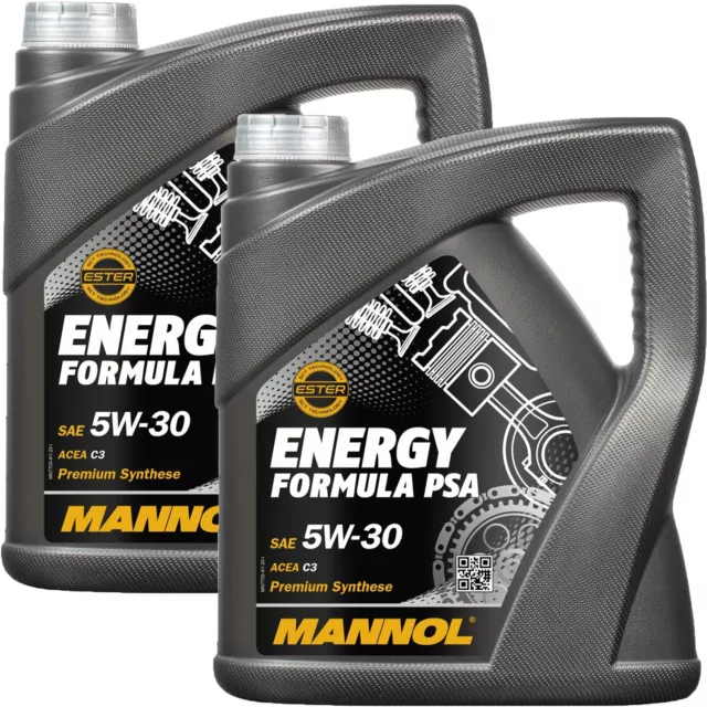 8 Liter Mannol Energy Formula 5W-30 Psa Motoröl B71 2290 9.55535-S1 S3 Acea C3