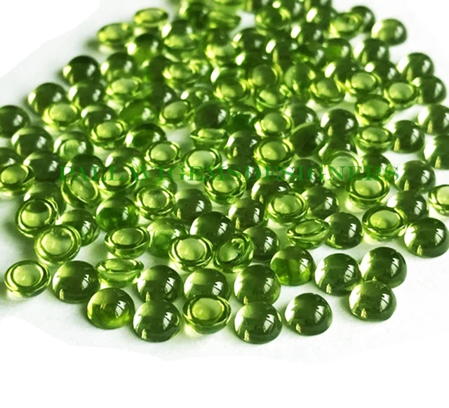 AAA naturel péridot 3mm rond Cabochon bijoux en vrac pierres précieuses...