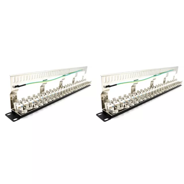 2X Cat7 Patch Panel 24Port CAT7/CAT6A  Patch Panel Full Shielded Incl.3198