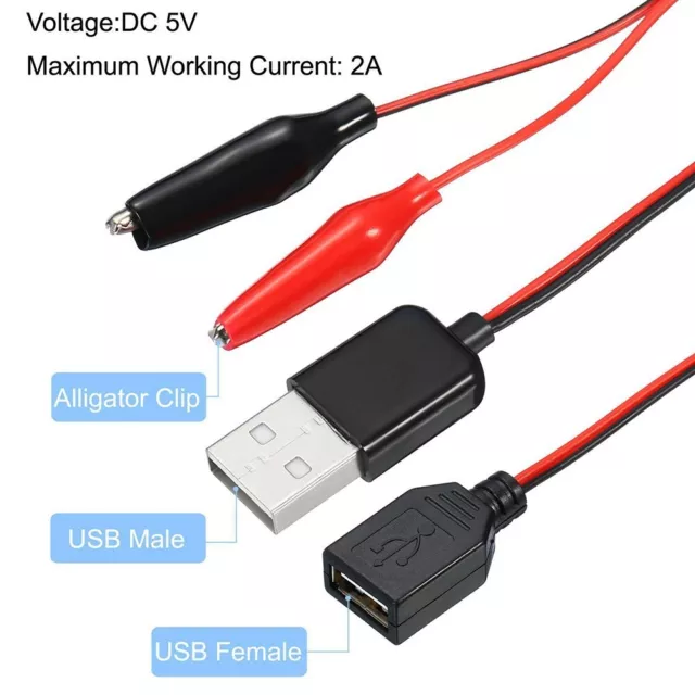 Brandneu Krokodilklemme Klemme Kabel Rot Und Schwarz USB Stecker/Buchse