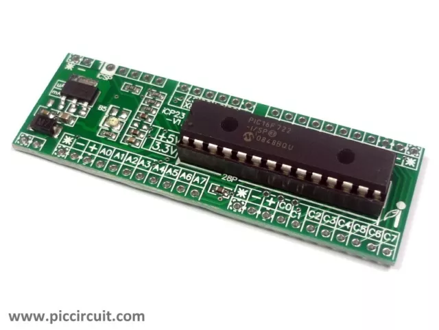 iCP23 iBoard Tiny x28 (Microchip 28pin PIC18F2525 IO Board, Size: 7cm X 2.3cm)