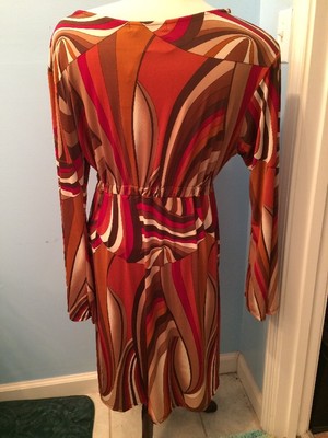 Urban Mango Women's Dress SZ Large, Long Sleeve, Geometric Print NWT 4