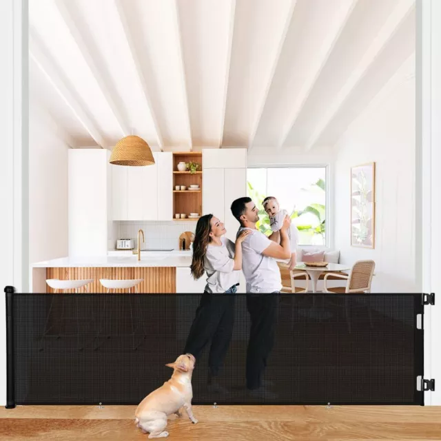 Safety Gate Baby Pet Dog Door Extra Wide Retractable Net Home Kitchen 1.4/1.8/3M