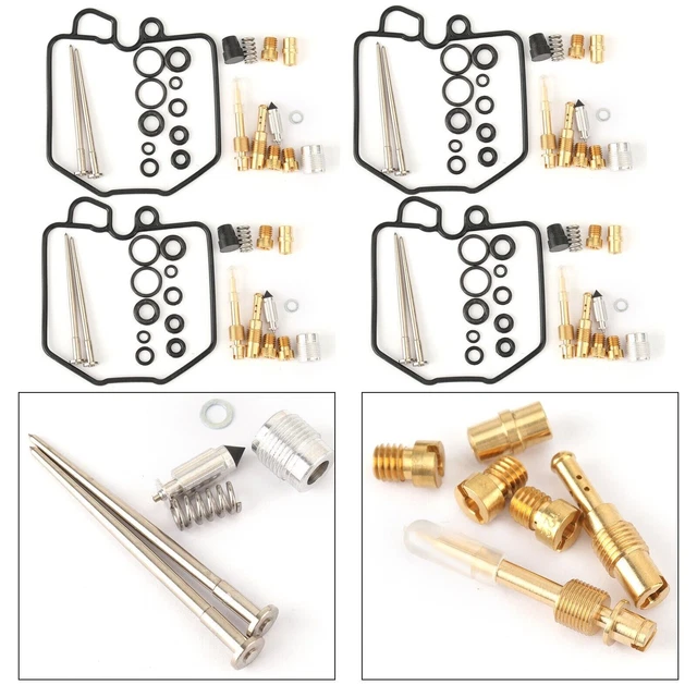 4X Carburetor Repair Kit For Honda CB750K 1979-1982 - Includes Jets, Needles, Gaskets, Float Valves & O-Rings