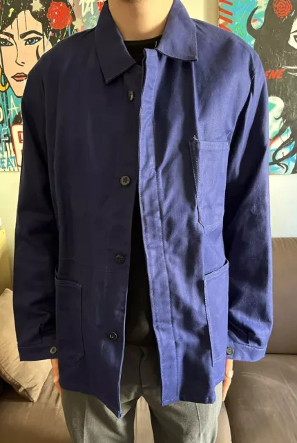 Veste Bleu De Travail SANFOR Original Made In France Bleu Indigo T.48