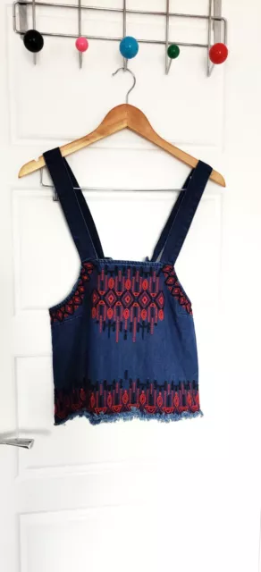 Blank NYC  Blue Denim  Strappy Top Size XS  Boho Bohemian Festival Raw Hem