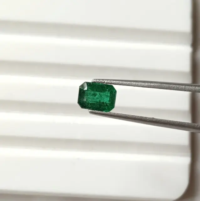 1.05 Cts Natural Dark Green Emerald Loose Octagon Cut Unheated Zambia Gemstone