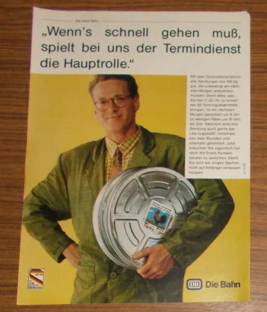 Seltene Werbung DEUTSCHE BAHN Termindienst spiel die Hauptrolle 1985