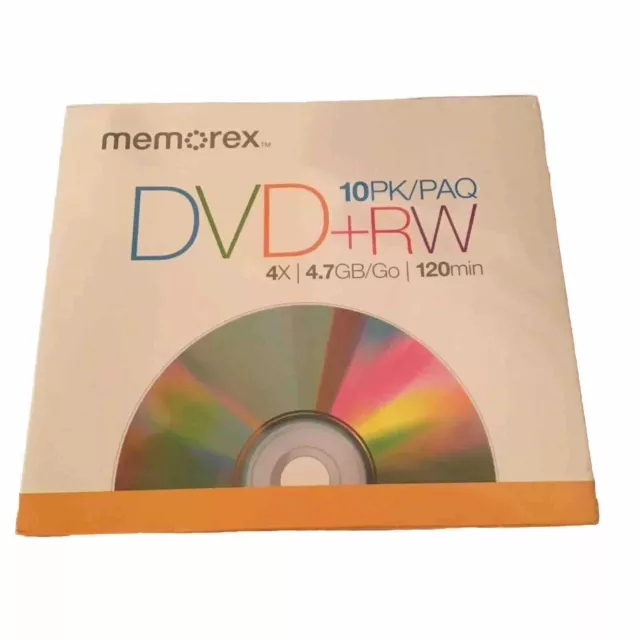 Memorex DVD-RW 4.7GB  4x Discs 10-Pack 120 Min New Sealed