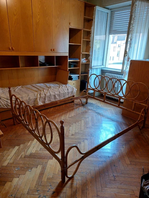 Letto matrimoniale in Bambù Vintage, artigianato Italiano anni 80