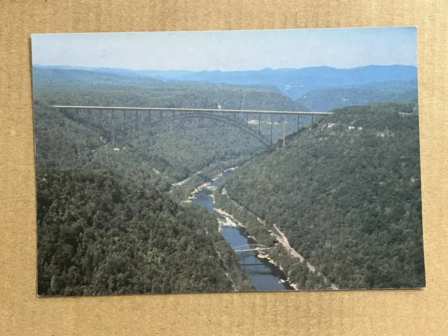 Postcard West Virginia WV New River Gorge Bridge Aerial View Vintage PC