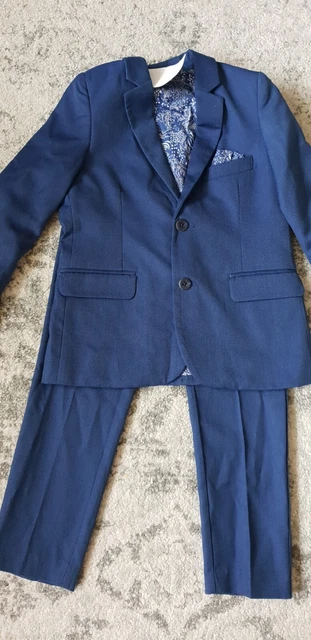 Boys NEW MONSOON navy blue suit age 7 years blazer jacket trousers wedding
