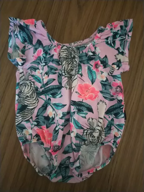 Bonds Baby Girls Suit Size 00 Floral Tiger