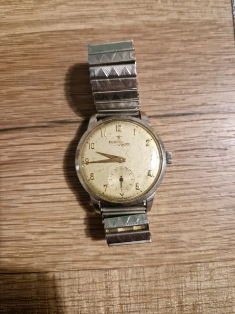 Orologio da polso vintage Zenith Sporto in acciaio anni 60