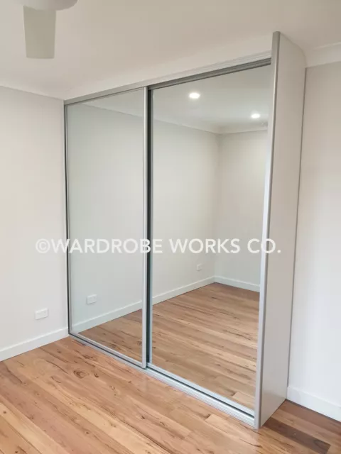 DIY Wardrobe MIRROR glass sliding doors, MADE TO MEASURE up to 4800 wide Custom