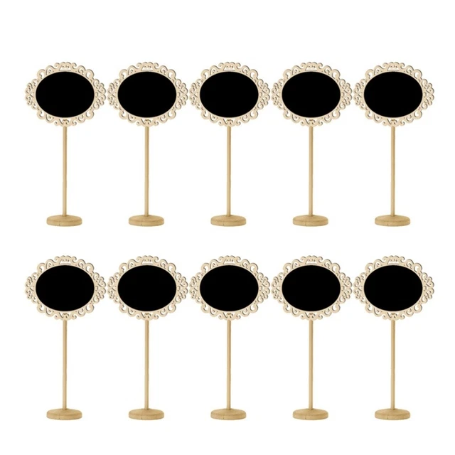 Lot De 3 Petits Tableaux Noirs Sur Chevalet En Bois - 23 X 12 Cm - Pour Menu De Restaurant, Message, Décoration De Table - 9