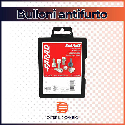 Bulloni Antifurto per Auto Farad Fiat Freemont Ruote in Lega Originali Stil Bull 