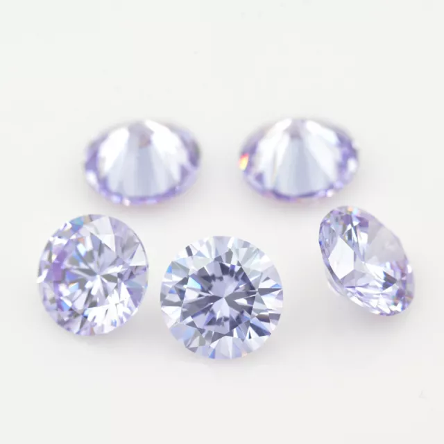 50pcs 2.0mm Lavender Round Cut Loose Cubic zirconia CZ Stone AAAAA Best quality