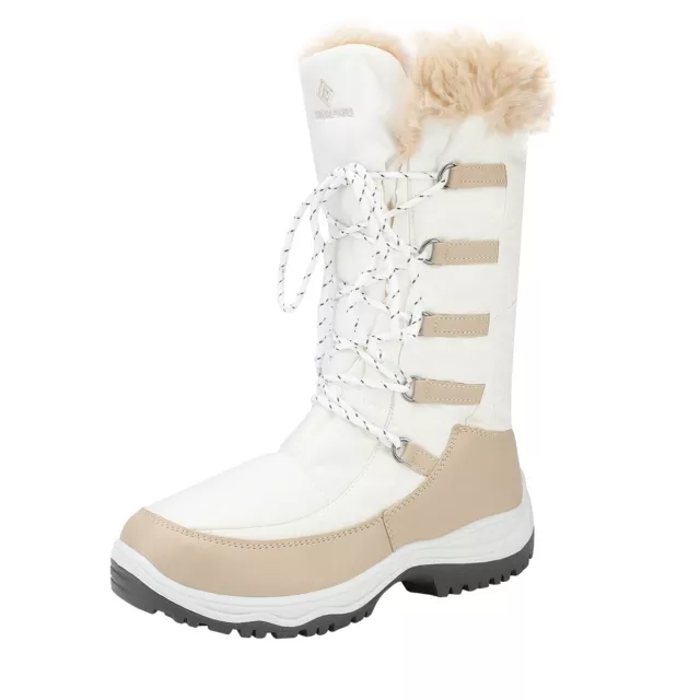 Women Winter Waterproof Snow Boots Warm Faux Fur Lining Side Zipper Snow Boots