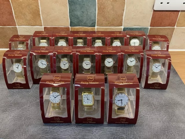 18 Watches Wholesale JOB LOT Resale Philip Mercier Womens / Mens Boxed Vintage