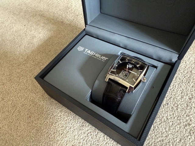 TAG HEUER MONACO WAW131A.FC6177 Swiss 37mm Quartz Watch Black Alligator Leather 1 595.00 PicClick UK