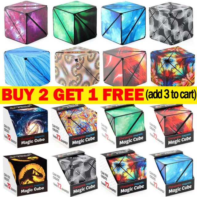 Magic Cube 3D Shashibo Shape Shifting Box Anti Stress Hand Flip Puzzle Toy Gift