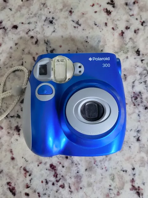 Polaroid 300 Instax Mini Instant Film Camera Blue w/Wrist Strap Tested & Working