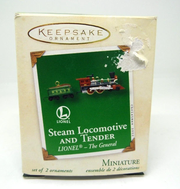 2002 MINIATURE Hallmark Steam Locomotive & Tender Lionel The General Train NIB