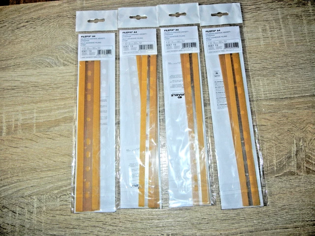 4 Beutel DURABLE 8064 FILEFIX® A4 Heftstreifen selbstklebend transparent