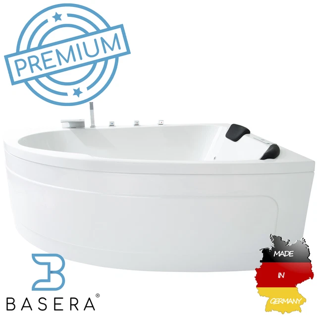 Bañera de hidromasaje de esquina interior Basera® PREMIUM Guam derecha 180 x 130 cm para 2...