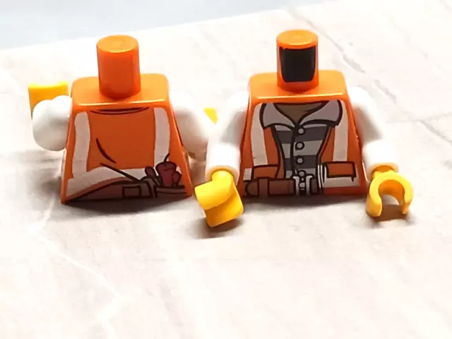 New LEGO Joker Hench man Torso Dynamite Pocket Tools Bright Orange Reflective