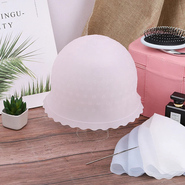 Gorra de silicona reutilizable para colorear el cabello gancho aguja herramienta profesional para teñir el cabello-xp