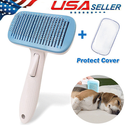 Pet Dog Cat Brush Grooming Slicker Self Cleaning Slicker Massage Hair Comb 2022