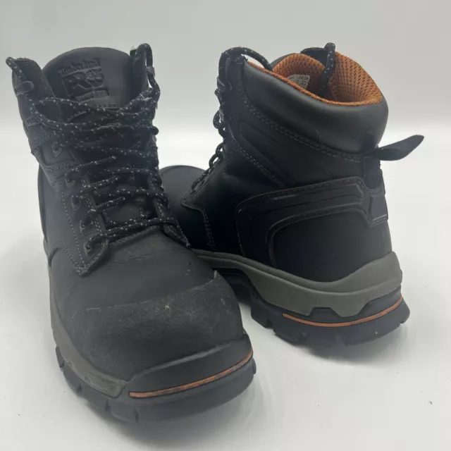 Timberland Pro Alloy Toe Stockdale Mens Size 8  1064A Work Lace Up Boots Black