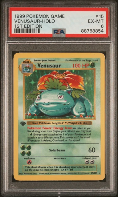 1st edition venusaur pokemon card the trusted official grading guarantees its condition Sell Venusaur (Holo) (1st Edition)