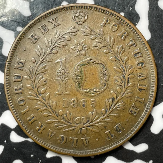 1865 Azores 10 Reis Lot#JP110