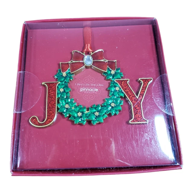Christmas Ornament Frame Spells Joy Holly Berries by Pinnacle