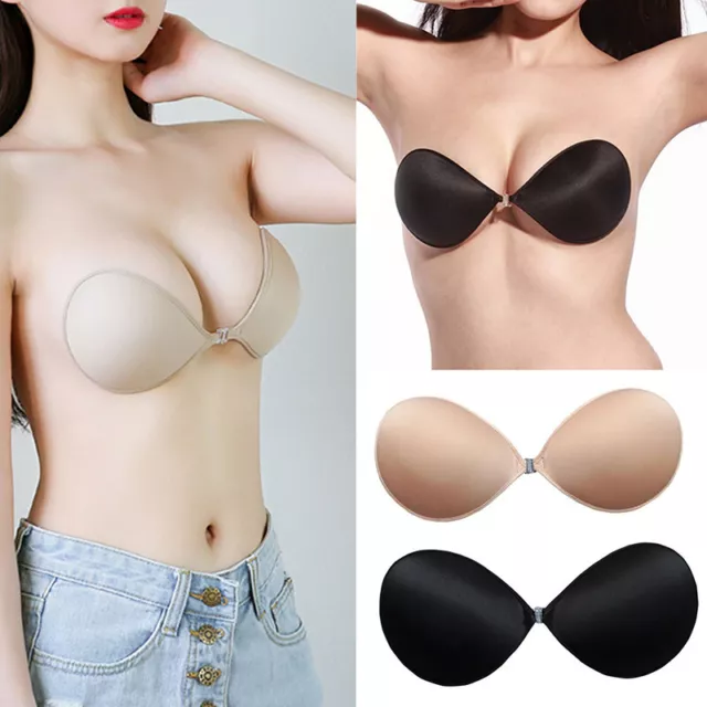 Reggiseno Invisibile Push Up Senza Spalline Ferretto Super Schiena Nuda Bra Abcd